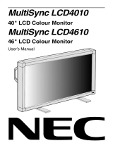 NEC MultiSync® LCD4010 User manual