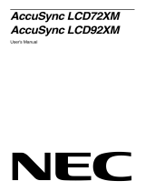 NEC AccuSync® LCD92XM User manual