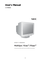 NEC MultiSync FE791SB User manual