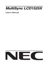 NEC MultiSync® LCD1525XBK User manual