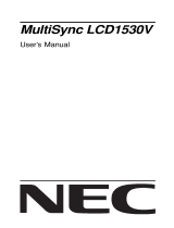 NEC MultiSync® LCD1530V User manual