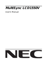 NEC MultiSync® LCD1550V User manual