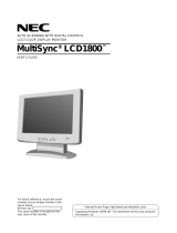 NEC MULTISYNC LCD1800TM User manual