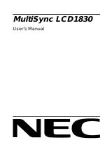 NEC MultiSync® LCD1830BK User manual