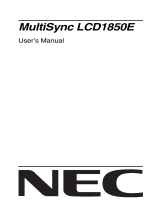 NEC MultiSync® LCD1850E User manual