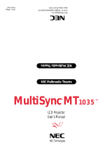 NEC MultiSync MT1035 User manual