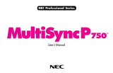 NEC MultiSync P750 User manual