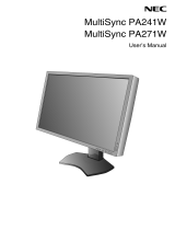 NEC MultiSync PA271W User manual