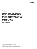 NEC P451W User manual