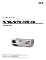 NEC NP60/ NP50/ NP40 User manual