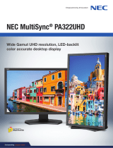 NEC PA322UHD-BK Quick start guide