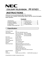 NEC PF-51V21 User manual