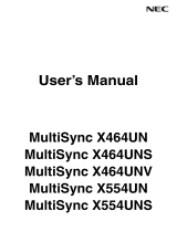 NEC X464UNV User manual