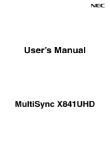 NEC X841UHD User manual
