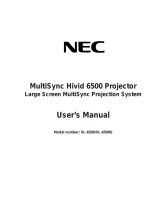 NEC MultiSync HiVid 6500 User manual
