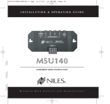 Niles Audio MSU140 User manual