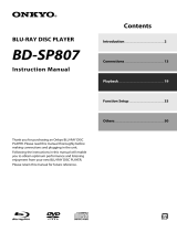 ONKYO BD-SP807 User manual