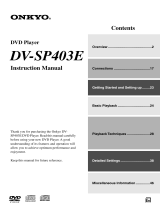 ONKYO DV-SP403E User manual