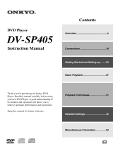 ONKYO DVSP405S - Progressive Scan DVD Player User manual