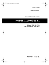 Optimus Model 111 User manual