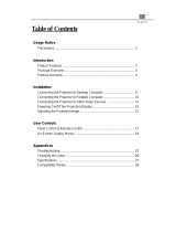 Optoma EP718 User manual