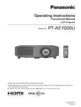 Panasonic PT-AE7000U User manual