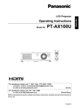 Panasonic PT-AX100U User manual