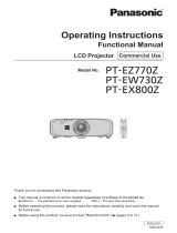 Panasonic PT-EX800ZU User manual