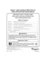 Pentair Light and Return Water Flow Quasar User manual