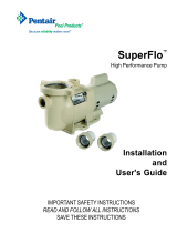 Pentair SuperFlo High Performance Pump User manual