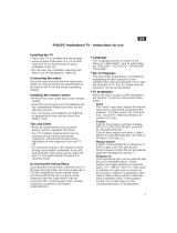 Philips Institutional Television User manual