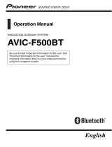 Pioneer AVIC F500 BT User manual