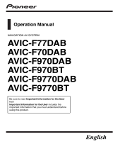 Pioneer AVIC F9770 BT User manual