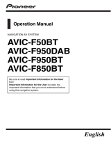 Pioneer AVIC-F850BT User manual
