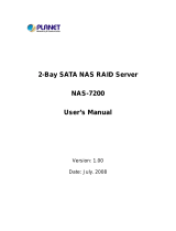 Planet 2-Bay SATA NAS RAID Server NAS-7200 User manual