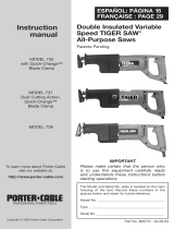 Porter-Cable TIGER SAW 738 User manual
