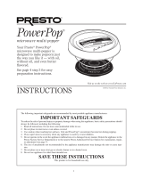 Presto Powerpop 4830 User manual