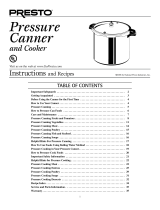 Presto Pressure Canner and Cooker User manual