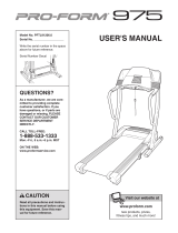ProForm 975 User manual