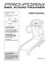 Pro-Form 980 Audio Trainer User manual