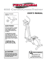 Pro-Form 650 CARDIO CROSSTRAINER User manual