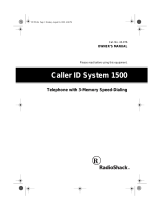 Radio Shack Caller ID System 1500 User manual