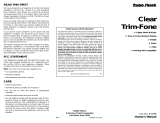 Radio Shack CLEAR TRIM-FONE 43-858 User manual