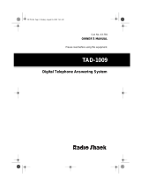 Radio Shack TAD-1009 User manual