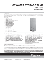 Raypak Hot Water Storage Tank ASME CODE User manual