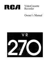 RCA VR270 User manual