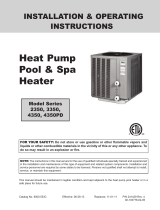 Raypak Compact Heat Pump Pool Heaters User manual
