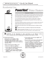 Rheem PowerVent Commercial Gas Water Heater User manual