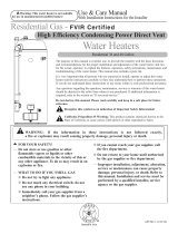 Rheem Professional Prestige Series: High Efficiency Condensing Power Direct Vent User manual