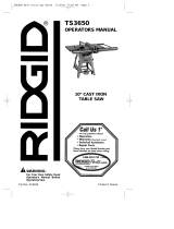RIDGID TS3650 User manual